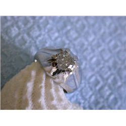 14k White Gold Men's Diamond Ring