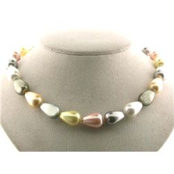 Shell Pearl Necklace with Silver Clasp