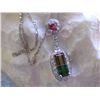 Image 2 : 18k White Gold Necklace with Tourmaline and Diamonds