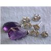 Image 2 : 18k White Gold with Amethyst and Diamond Earrings