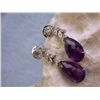 Image 3 : 18k White Gold with Amethyst and Diamond Earrings