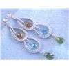 Image 1 : 14k Gold Earrings with Diamonds and Gemstones