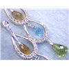 Image 2 : 14k Gold Earrings with Diamonds and Gemstones
