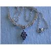 Image 2 : White Gold Necklace with Diamonds and Sapphires