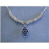 Image 3 : White Gold Necklace with Diamonds and Sapphires