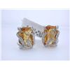 Image 1 : 14k White Gold with Citrine and Diamond Earrings