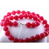Image 1 : Red Dyed Jade Beads Necklace