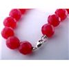 Image 3 : Red Dyed Jade Beads Necklace