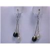 Image 1 : Dangling Pearl and Silver Earrings