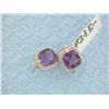Image 3 : 18k White Gold Earrings with Diamonds and Amethyst