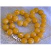 Image 3 : Dyed Yellow Jade Necklace with Silver Clasp