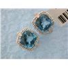 Image 3 : 18k White Gold Earrings with Diamonds and Topaz