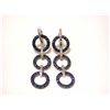 Image 1 : 14k White Gold Earrings with Diamonds and Sapphire