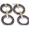 Image 2 : 14k White Gold Earrings with Diamonds and Sapphire