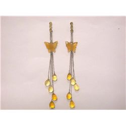 18k White Gold Earrings Citrine
