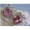 Image 1 : 14k Ladies Fashion Earrings with Diamonds and Quartz