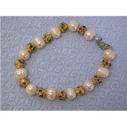 Pearl and Enamel Bracelet
