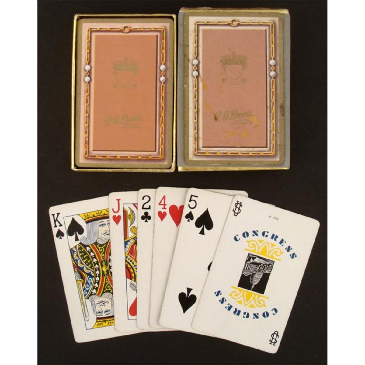 VINTAGE DECK OF 52 PLAYING CARDS IN BOXP.H., DAVIS