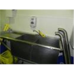 STAINLESS STEEL DOUBLE BOWL SINK WITH WINGS