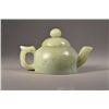 Image 2 : 20th C. Chinese Night Green Jade Teapot with Lid