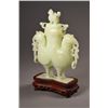 Image 2 : Chinese White Jade Vessel Carved w/ Two Bird