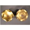 Image 2 : Pair Chinese Brass Candle Tripod Lion Stand Lotus