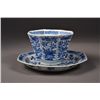 Image 1 : Chinese BW Porcelain Octagonal Cup & Saucer Kangxi