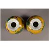 Image 3 : Pair of Yellow Ground Rouleaux Vases Yongzheng Mark