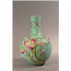 Image 1 : Chinese Turquoise Ground Peach Vase Qianlong