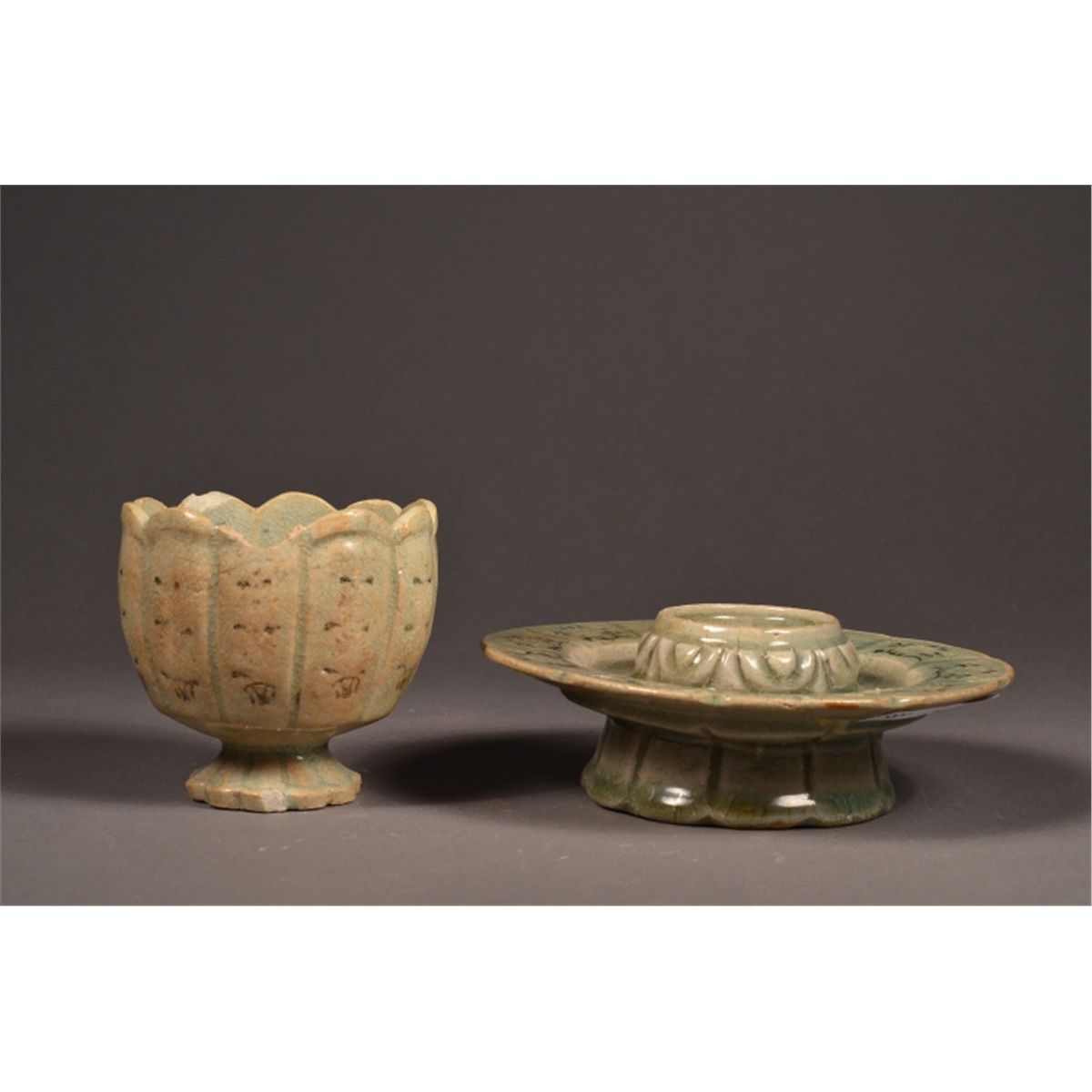Korean Koryo Dynasty Celadon Cup & Saucer Dish