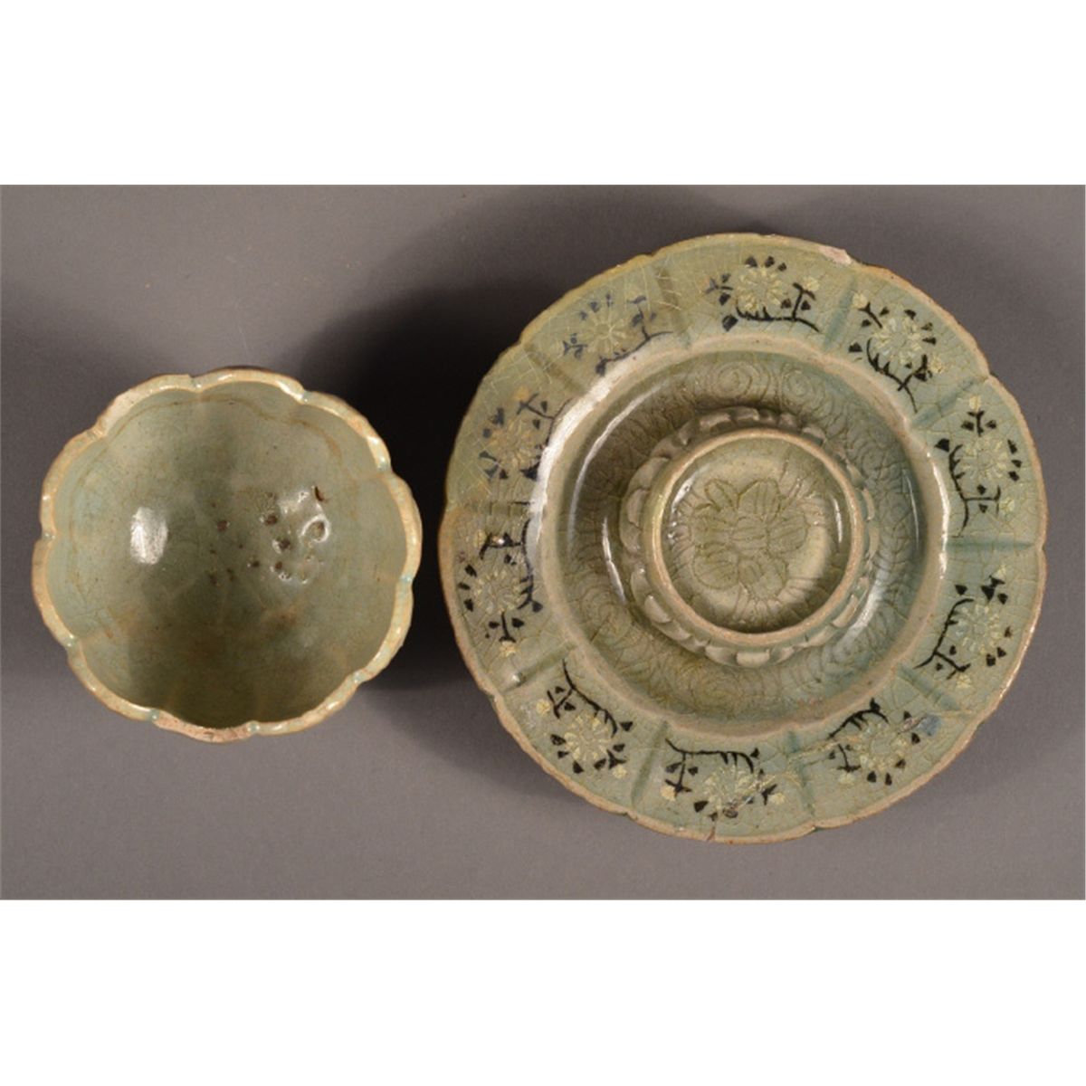 Korean Koryo Dynasty Celadon Cup & Saucer Dish