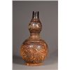 Image 2 : Chinese Double Gourd Carved Vase w/ Floral Design