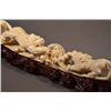 Image 5 : Openwork Carved Ivory Tusk: 3 Lions & Puzzle Ball