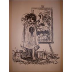 The Winner by Judi Martin B&W Lithograph Numbered