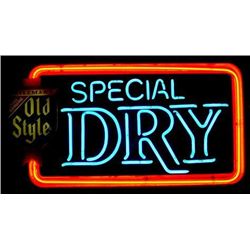 Old Style Dry 3 Color Neon Classic Logo Beer Bar Sign
