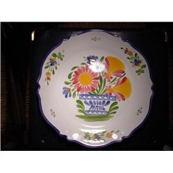 French faience plate signed by artist Renoleau