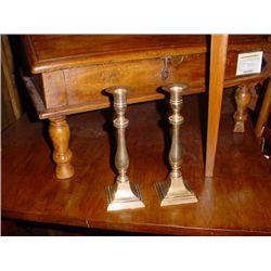 Pair of French brass candlesticks Mid 1800's