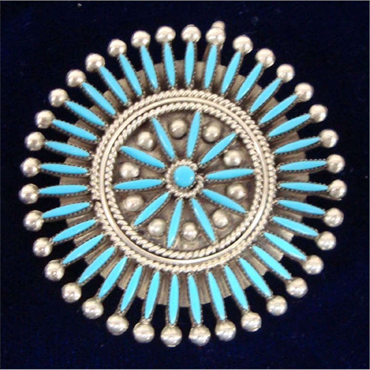 Native American Zuni needlepoint pin, pendant