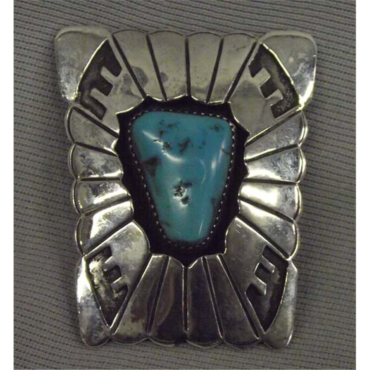 Navajo Sterling Silver Turquoise Bolo Slide