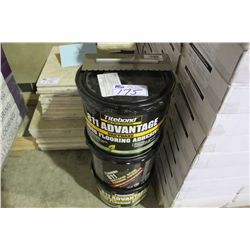 3 PAILS OF FLOOR ADHESIVE & A TROWEL
