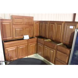 13 PIECE CHERRY KITCHEN CABINET SET