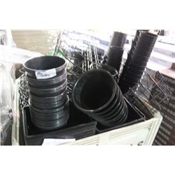 BIN OF ASSORTED FLOWER POTS