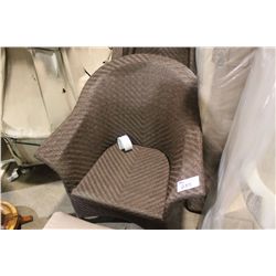 BROWN WICKER PATIO CHAIR