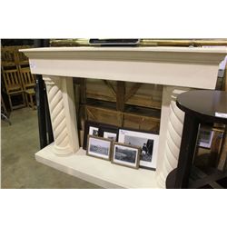 LARGE STONE MANTLE WITH PILLARS