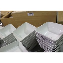 3 STACKS OF WHITE BAKING DISHES