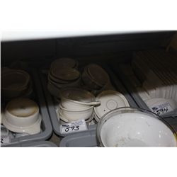 BIN OF ASSORTED DISHWARE