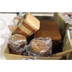 BOX OF ASSORTED WOODEN GIFTWARE