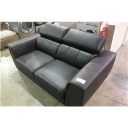 BLACK LEATHER LOVESEAT