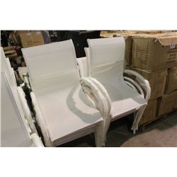 WHITE MESH STACKING CHAIR