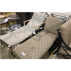2 BROWN METAL LOUNGE CHAIRS